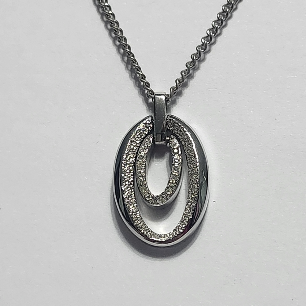 Stainless Steel Double Pendant & Chain Necklace - Picture 4 of 5